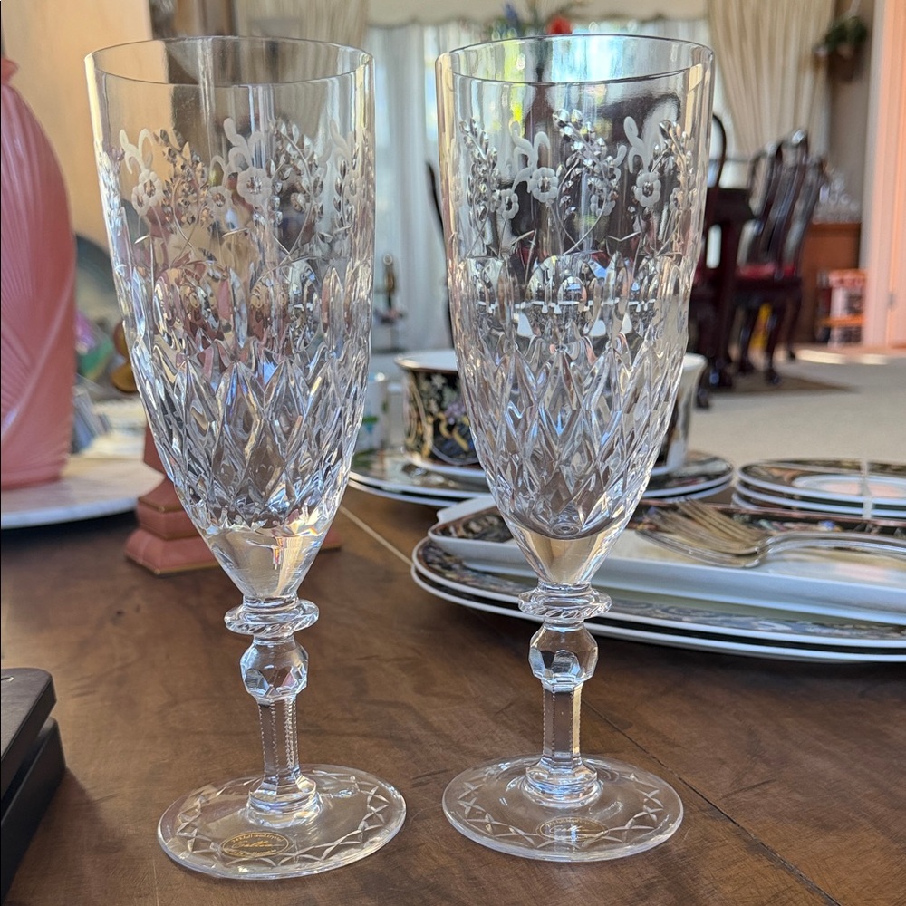 Set of two New vintage Rogaska Gallia crystal iced tea glasses